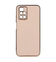 Xiaomi Redmi 10 2022 Kılıf Kenarları Gold Kamera Korumalı Renkli Pastel Silikon Mavi Açık BARK (Rose - Gold)