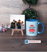 Arkadaşa Hediye Fotoğraflı Dekoratif Taş, Kupa Bardak Beyaz HediyeDoğum Günü Hediyesi (Model 4)