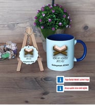 Kuran Kursu Hocası Kupa Bardak Kırmızı ve Ahşap Anahtarlık Hediye (Model 2)