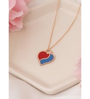 MİNELİ GÜMÜŞ KALP KOLYE (Rose)