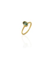 Kadir Jewellery 22 Ayar Altın Kaplama Zirkon Taşlı Kadın Minimal Yüzük (Açık Mavi)