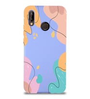 PrintiFy Huawei P 20 Lite Uyumlu Lansman Kılıf Karışık Renkler Tasarımlı İçi Kadife Kapak (Lila)