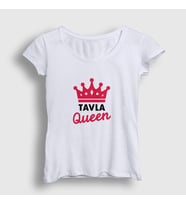 Presmono Kadın Sarı Backgammon Queen Tavla Kraliçesi Oyun V2 T-Shirt 417761tt (Beyaz)