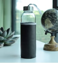 Deri Kılıflı 500 Ml Su Matarası (Siyah)