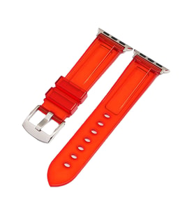 BİPOWER Apple Watch 42-44mm KRD-23 Transparent Kordon (Kırmızı)