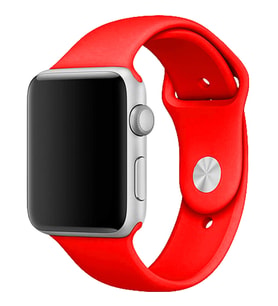 Apple Watch 2-3-4-5 Uyumlu 42mm 44 mm Spor Silikon Kordon Kayış (Kırmızı)