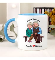 Birlikte Yaşlanalım Kupa Bardağı (Mavi)