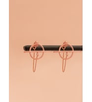 925 AYAR GÜMÜŞ ÇEMBER ÇUBUK ZİNCİR KÜPE (Rose)