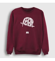Presmono Unisex Beyaz Hat Charlie Chaplin Sweatshirt 155442tt (Bordo)