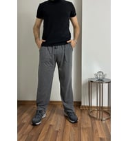 Erkek Pamuklu Cepli İpli Lastikli Bel Pijama Altı Eşofman  (Antrasit)