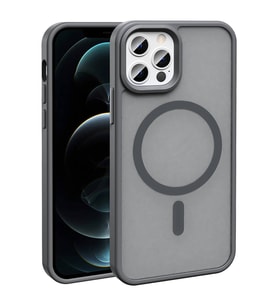 Vendas iPhone 12 Pro Kılıf Magsafe Şarj Özellikli Mat Arka Yüzey Zore Sio Kapak (Gri)
