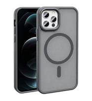 Vendas iPhone 12 Pro Kılıf Magsafe Şarj Özellikli Mat Arka Yüzey Zore Sio Kapak (Gri)