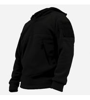 Genıus Store Erkek Polar Outdoor Kapüşonlu Kombat Tactical Cepli Polar (Siyah)