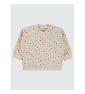 Civil Baby Kız Bebek Sweatshirt 6-18 Ay Kiremit (Çok Açık Fildişi)