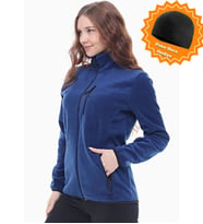 Ghassy Co. Kadın Tam Fermuarlı Polar Ceket 24 Renk (İndigo)