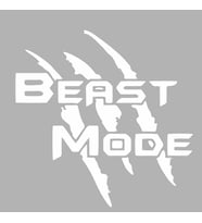 Beast Mode Sticker Siyah 19x18 CM (Beyaz)