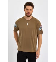 Store Erkek Spor Tişört Baskılı Fitness, Antrenman Fit T-shirt (Bej)