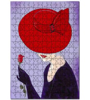 Cakapuzzle Kırmızı Şapkalı Kadın Görseli Puzzle Yapboz MDF (Ahşap) (500 Parça)