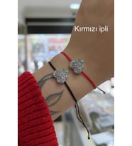 Gümüş kalpli taşlı bileklik dlp56e23 (Beyaz)