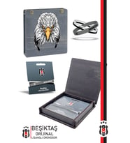 Beşiktaş Orijinal Lisanslı 3'lü Siyah Beyaz Silikon Bileklik Ahşap Kutulu (Siyah - Beyaz)