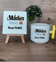 Maden Mühendisi Hediye Seti Kupa Bardak T Kulplu ve Dekoratif Taş Mühendisler Günü Hediyesi (Model 5)