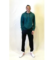 Kapşonlu Uzun Kollu Baskılı Dar Kalıp İnce Erkek Sweatshirt SPR 2019K61 (Zümrüt Yeşili)