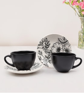 2'li Çay ve Kahve Fincanı Takımı (Siyah)