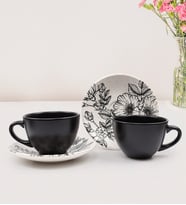 2'li Çay ve Kahve Fincanı Takımı (Siyah)