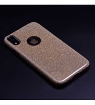 Uyumlu Model Apple iPhone XR 6.1 Kılıf Simli Parlak Shining Kapak (Gold)