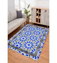Dijital Kaymaz Taban Yıkanabilir Renkli Salon Halısı Mutfak Halısı Yolluk ND-SD-810 (Lacivert)