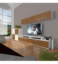 Decoraktiv Ekoflex 6y Slm Tv Ünitesi Tv Sehpası (Beyaz - Ceviz)
