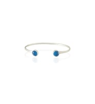 Kadir Jewellery 925 Ayar Gümüş Kaplama El İşçiliği Zirkon Taşlı Kadın Charm Bileklik (Koyu Mavi)