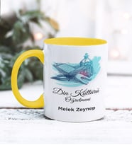 Din Kültürü Öğretmeni Tasarımlı Kişiye Özel Kupa Bardak (Sarı)