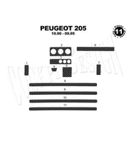 Meriç® Peugeot 205 Ön Torpido Kaplama Maun 11 Parça 1990-1995 (Karbon)