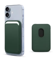 Microsonic Apple iPhone 16 Leather Wallet MagSafe Yeşil (Koyu Yeşil)