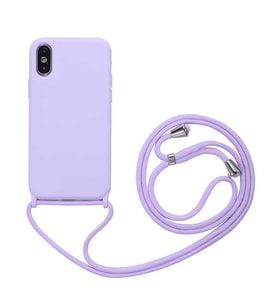 Apple iPhone XS 6.5 Kılıf Zore Ropi İpli Silikon Kılıf (Mor)
