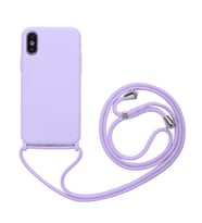 Apple iPhone XS 6.5 Kılıf Zore Ropi İpli Silikon Kılıf (Mor)