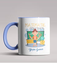Kişiye Özel Matematik Öğretmeni Tasarımlı Siyah Renk Kupa 12 (Mavi)