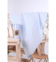 Babyhola Müslin Örtü 80x80cm Düz Renk Organik Hediyelik Emzirme Alt Açma Yenidoğan Puset Örtüsü (Mavi)