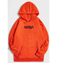 Unisex Nasa Baskılı Sweatshirt (Turuncu)