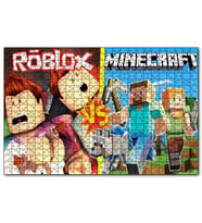 Cakapuzzle Roblox Ve Minecraft Çizgi Film Görseli  Puzzle Yapboz MDF (Ahşap) (500 Parça)
