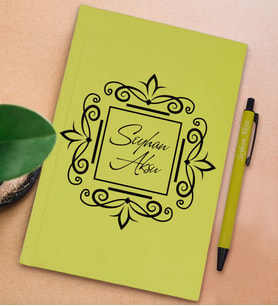 BK Gift Kişiye Özel İsimli Sarı Sert Kapaklı Defter ve Tükenmez Kalem Seti, Arkadaşa Hediye, Yeni İş Hediyesi, Doğum Günü Hediyesi (Model 14)