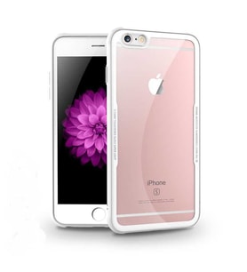 iPhone 6 Kılıf Kenarları Silikon Arka Kısım Temperli Cam Craft Kılıf (Beyaz)