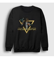 Presmono Unisex Beyaz Welcome Alice Cooper Sweatshirt 500522tt (Siyah)