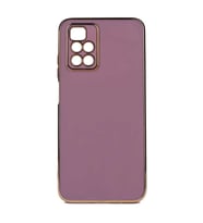 Xiaomi Redmi 10 Kılıf Kenarları Gold Kamera Korumalı Renkli Pastel Silikon Açık Yeşil BARK (Mor)