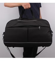 Bagacar 60x35x24 Cm Unisex Yeşil Kumaş Plaj Spor ve Seyahat Çantası (Siyah)