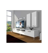 Decoraktiv Eko 5220d Mdf Krom Ayaklı Tv Ünitesi Tv Sehpası (Beyaz)