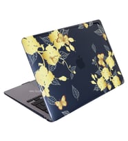 McStorey Macbook Air M2 ile Uyumlu Kılıf 2022 HardCase A2681 Flower01NL (Sarı)