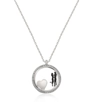 Papatya Silver 925 Ayar Gümüş Kalbimin Sahibi Sevgili Çember Kolye (Rodyum)