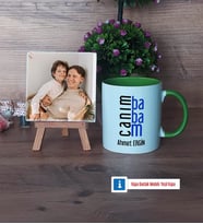Babaya Hediye Fotoğraflı Dekoratif Taş, Kupa Bardak Beyaz Hediye (Model 14)